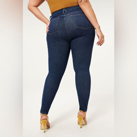 NWT- Good American- Always Fits Good Waist Long Dark Wash Jeans, Size 28-32 - Picture 8 of 16